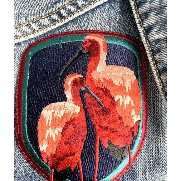 Aritzia Sunday Best Women's Cotton Denim Button Up Embroidery Trucker Jacket S - Picture 16 of 16